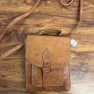 Vegan Tanned | Genuine Leather  Messenger Bag | Handmade
